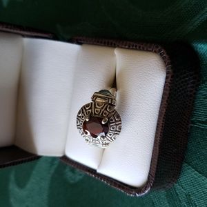 Vtg Garnet 925 Sterling Ring